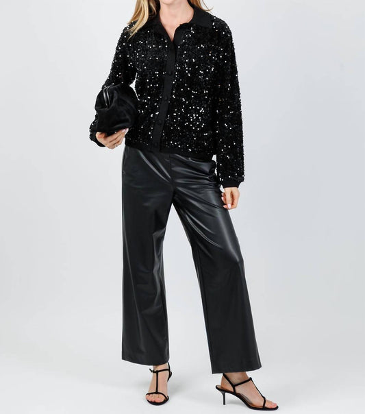 Leo Ugo - Sequin Collar Cardigan