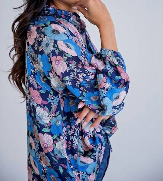 Karlie - Floral Vintage V Neck Top