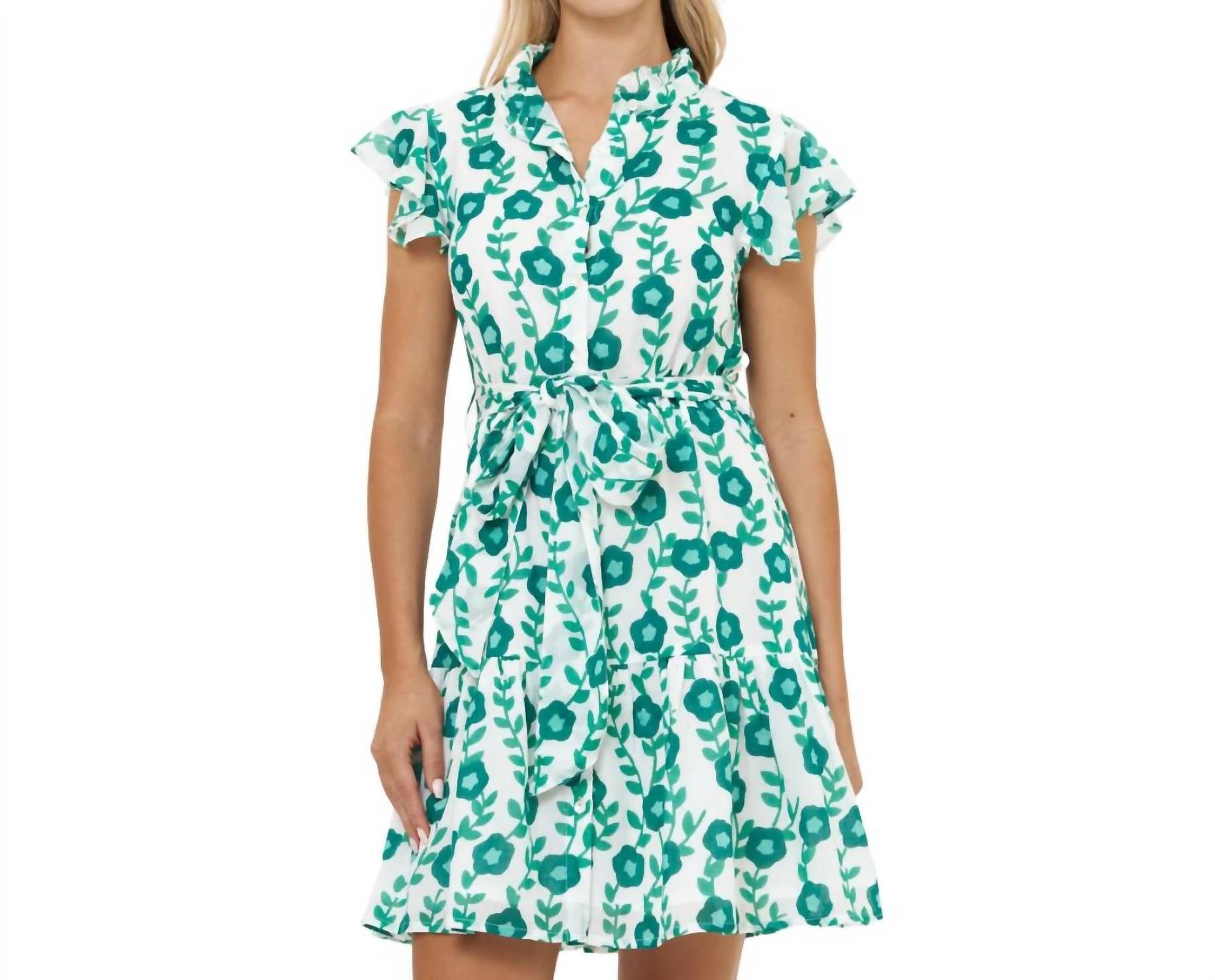 Oliphant - Ruffle Collar Button Mini Dress