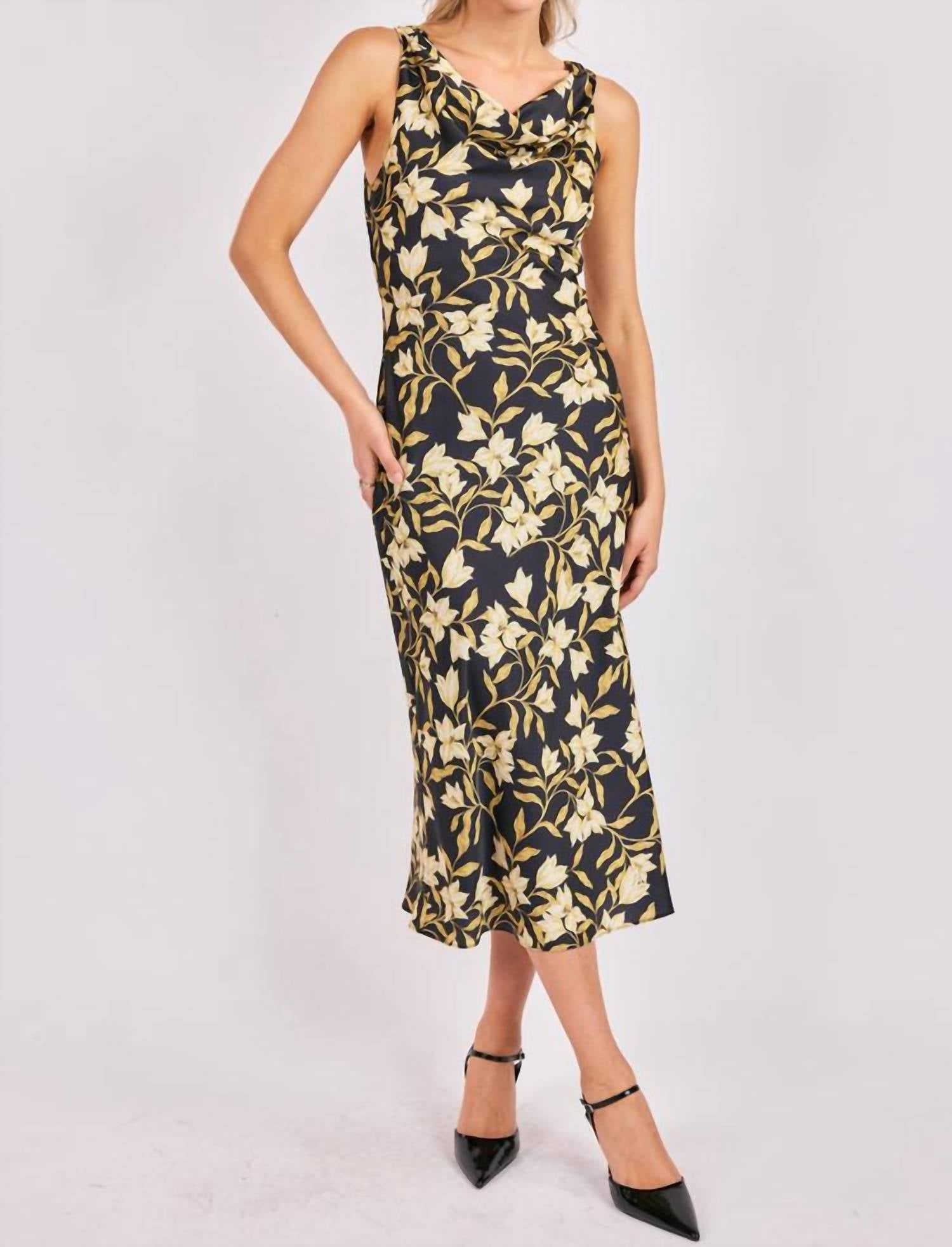 Sadie & Sage - Gala Cowl Neck Floral Dress