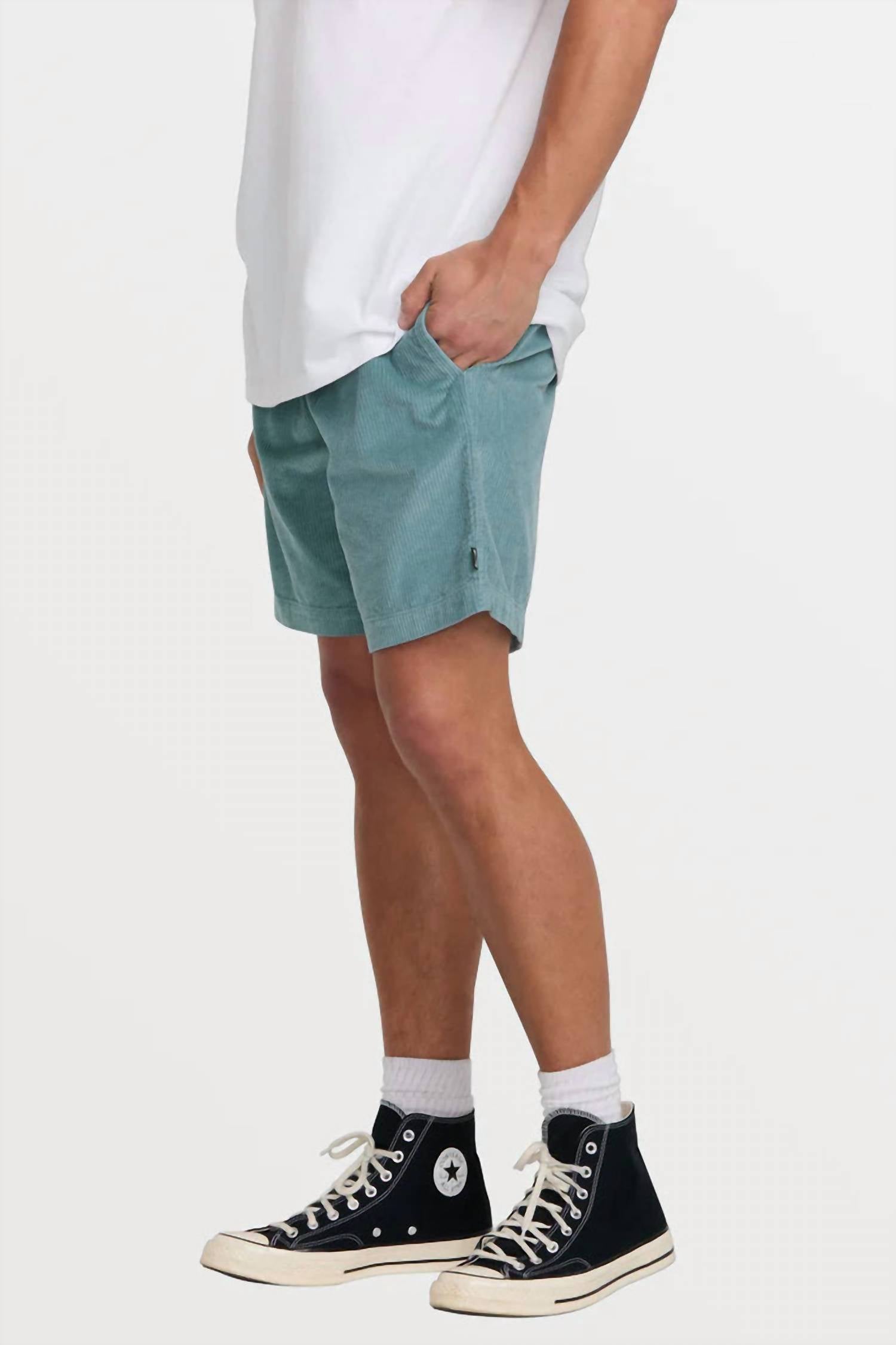 Billabong Larry Layback Cord Shorts in washed blue - men's shorts - detail view