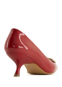 Andrea Women's Low Heel Pump in red - women's heels - detail view