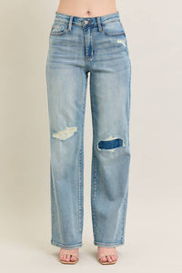 Judy Blue - Destroy And Knee Patch Straight Jean
