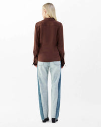 Rag & Bone Venus Lace Cami Blouse in umber - women's blouse - detail view