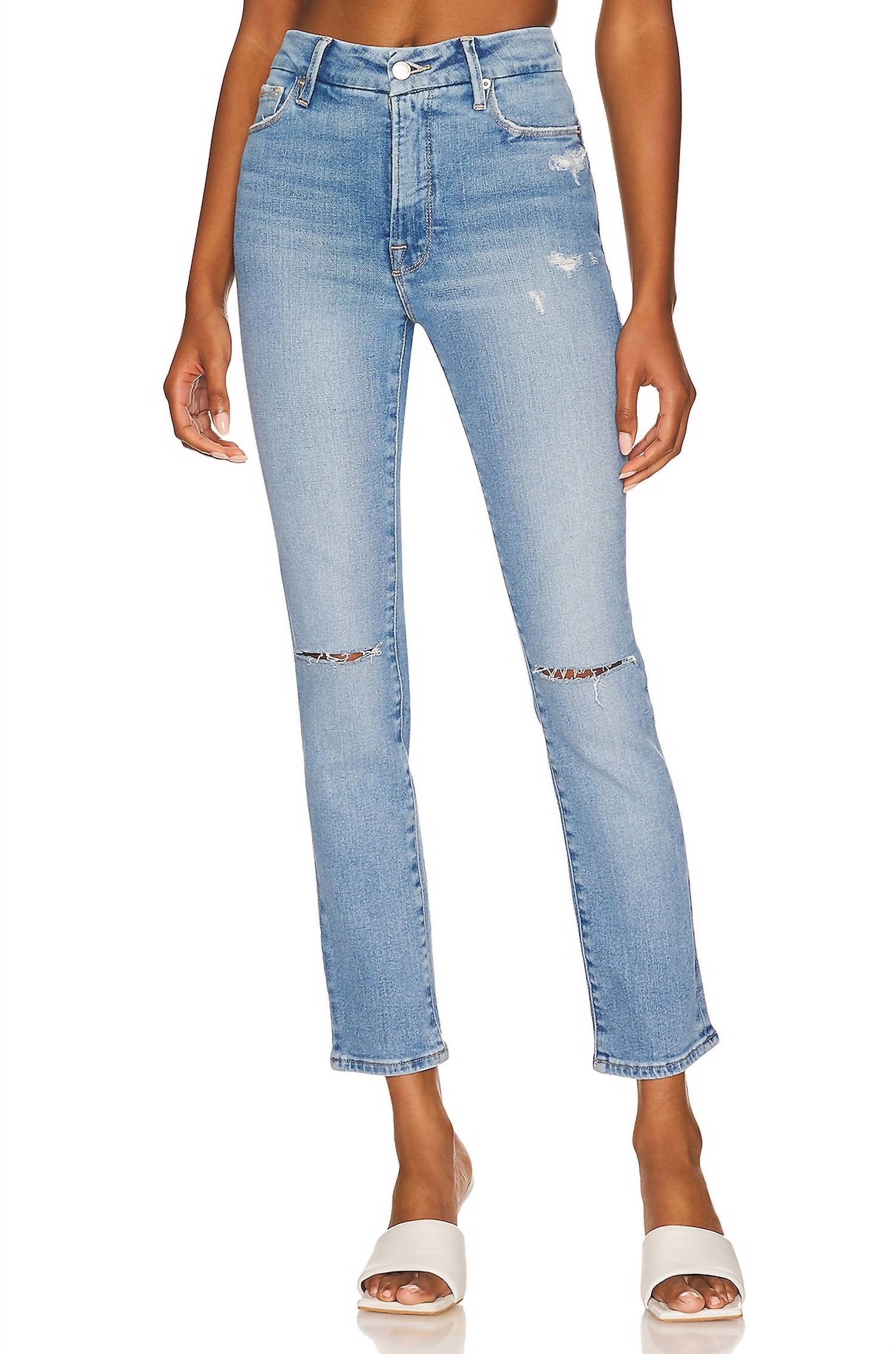 Good American - Good Classic With Knee Slits Jeans