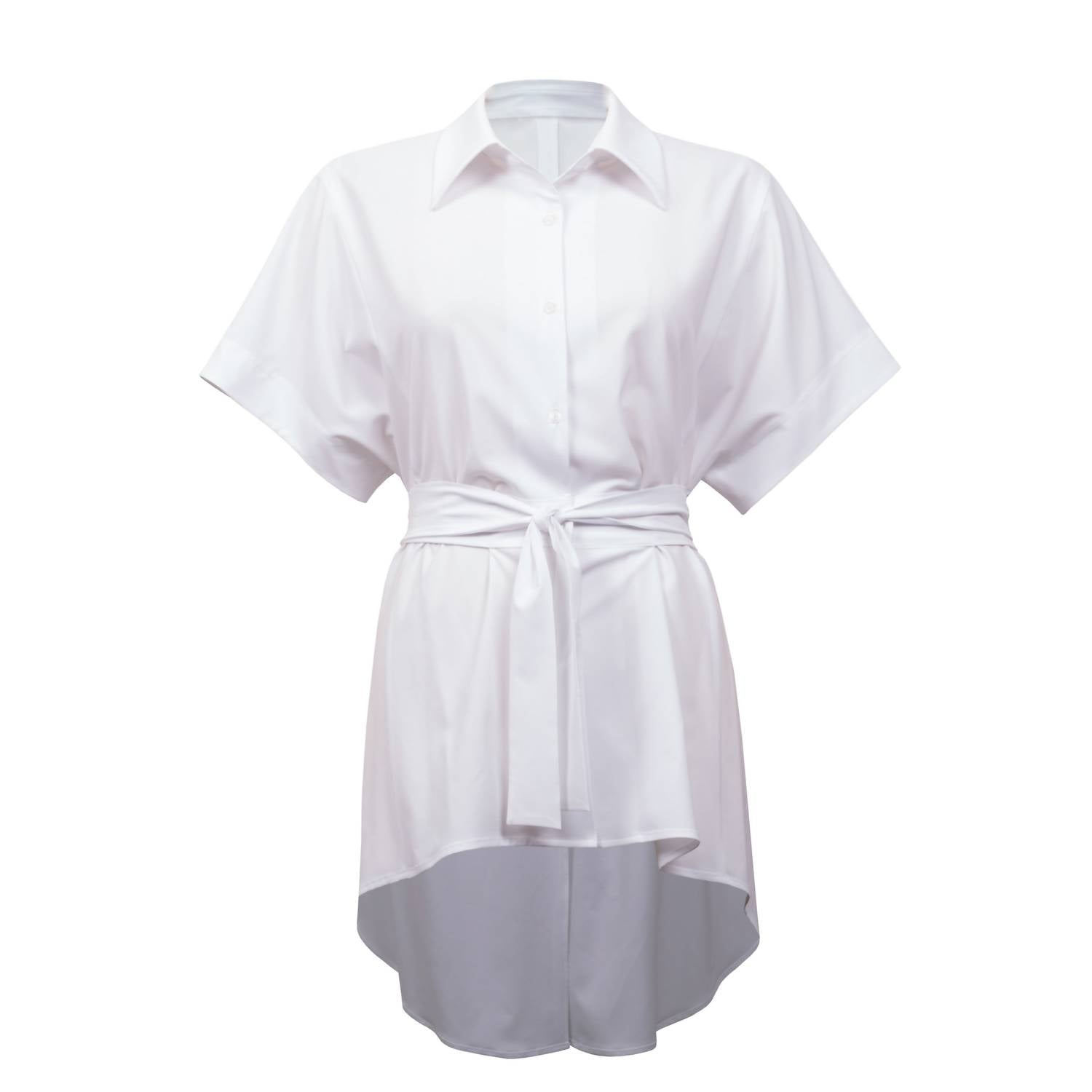 Joseph Ribkoff - High-low Sash Button Down Blouse