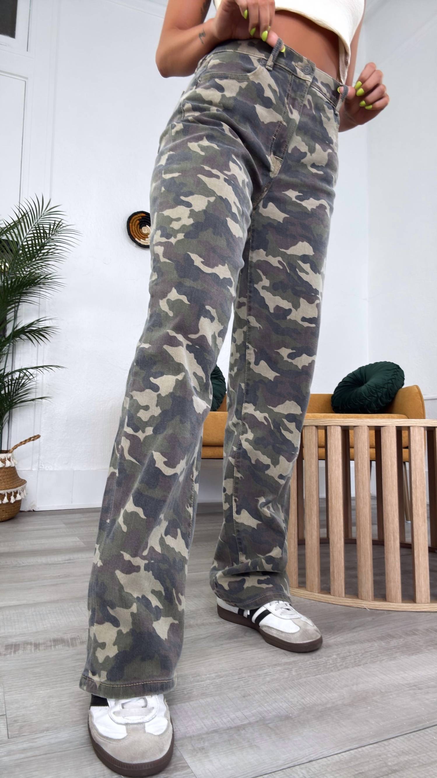 HIDDEN Rebel Terrain Wide Leg Jeans in camo - women's pants - view 5