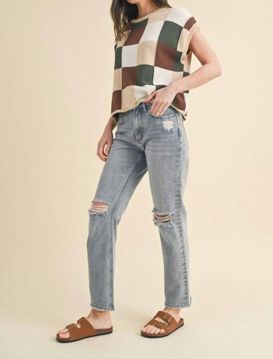 Wishlist - Checker Fun Knit Sleeveless Sweater Top