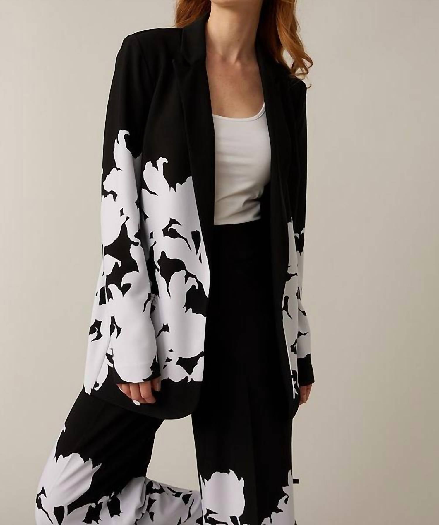 Joseph Ribkoff - Floral Border Long Sleeve Blazer