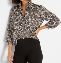 Nic + Zoe - Little Leopard Button Front Blouse