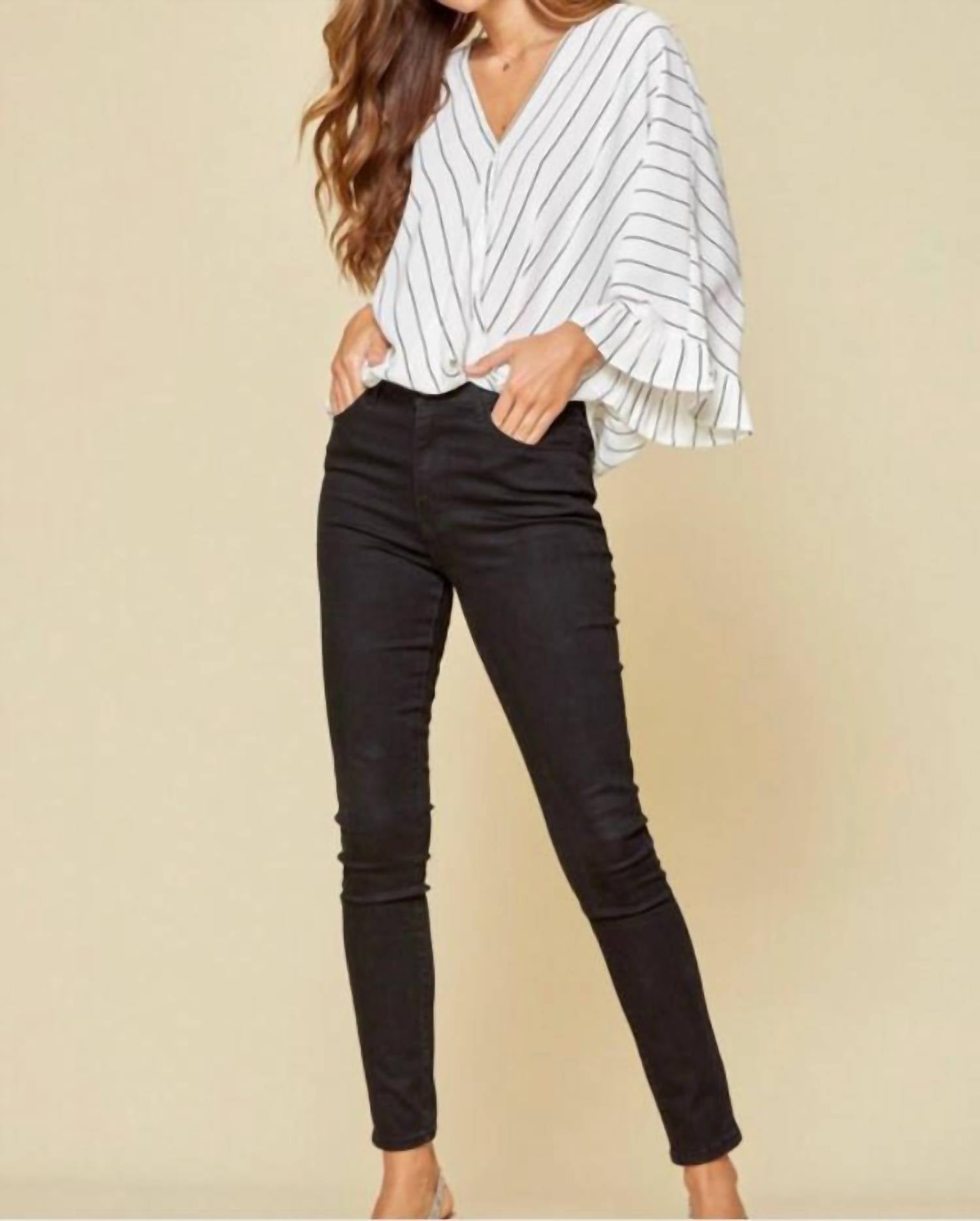 ANDREE BY UNIT Jude 3/4 Sleeve Top in white - women's blouse - view 4