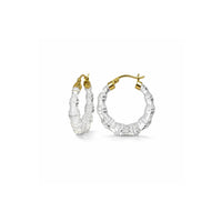 Gold & Honey - Women's Mini Lucite Bamboo Hoop Earrings