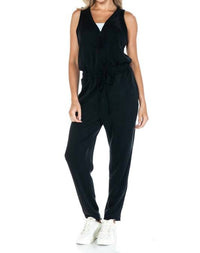 ariella Scuba Sleeveless Jumpsuit in black - women's pants