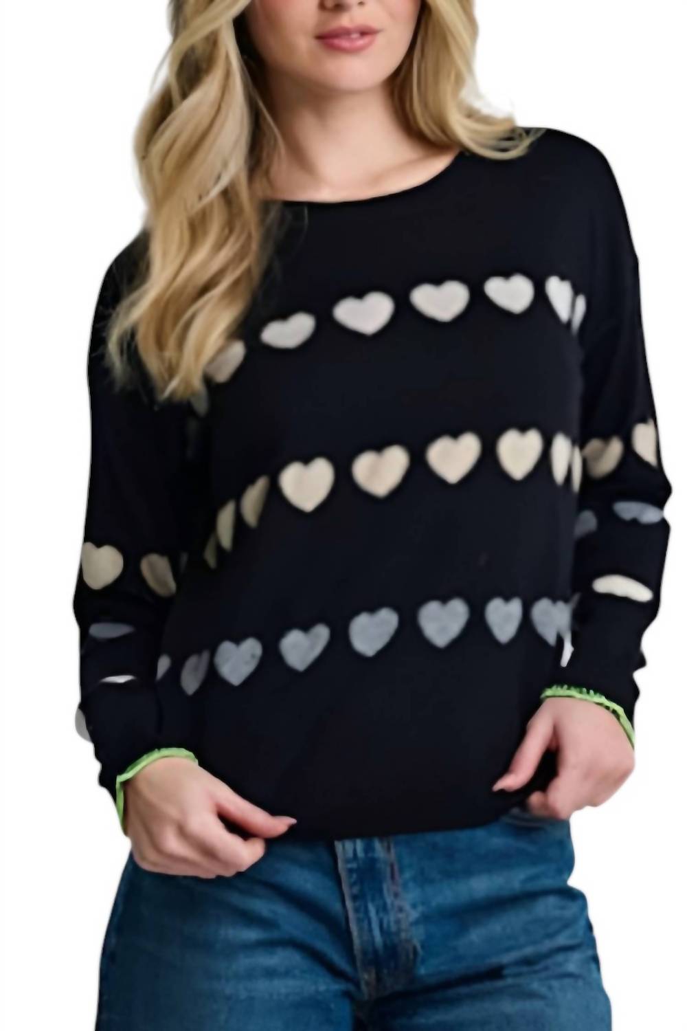 LISA TODD Women's Love Track Sweater in black - women's sweater