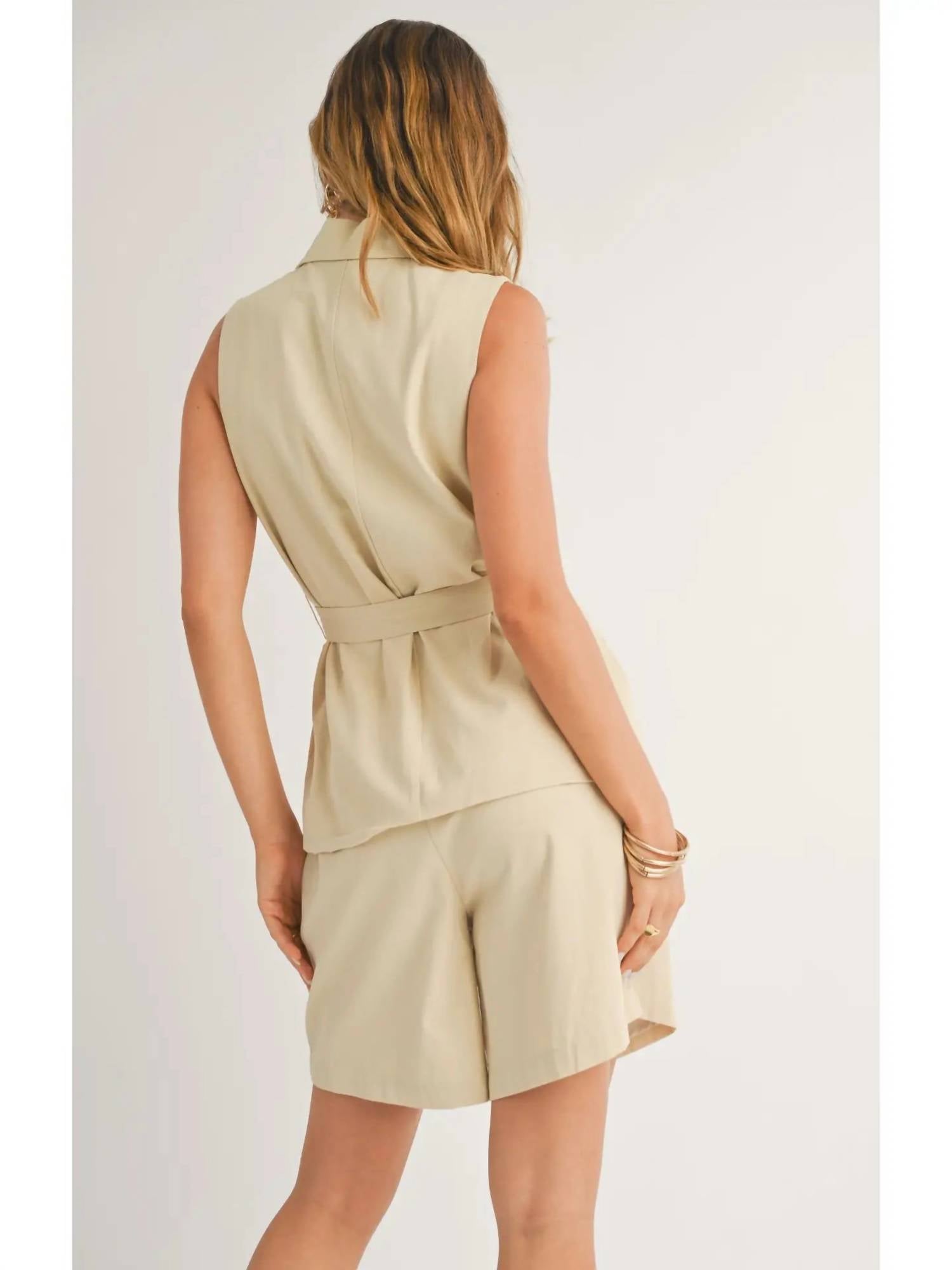 Sage The Label - Sunlit Open Front Blazer Vest