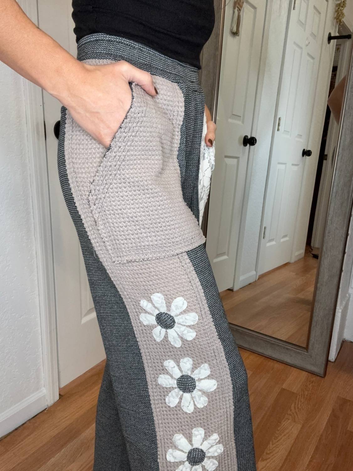 Davi & Dani - Farly Wide Leg Patchwork Pants