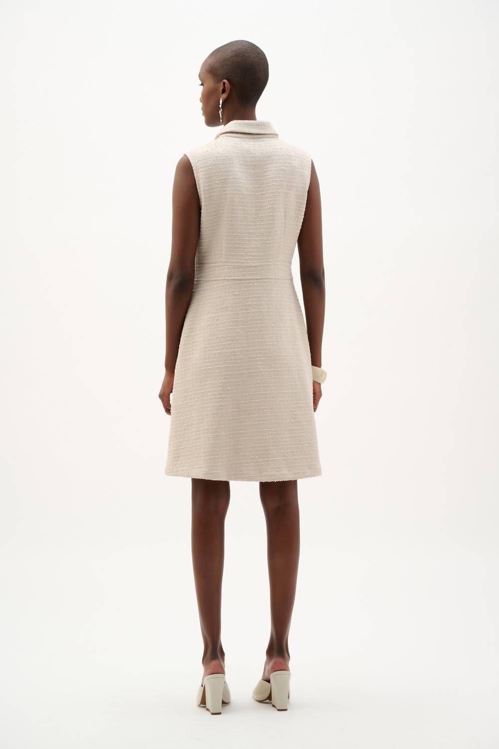 Joseph Ribkoff Front Zip Mini Dress in moonstone - women's dress - alternate view