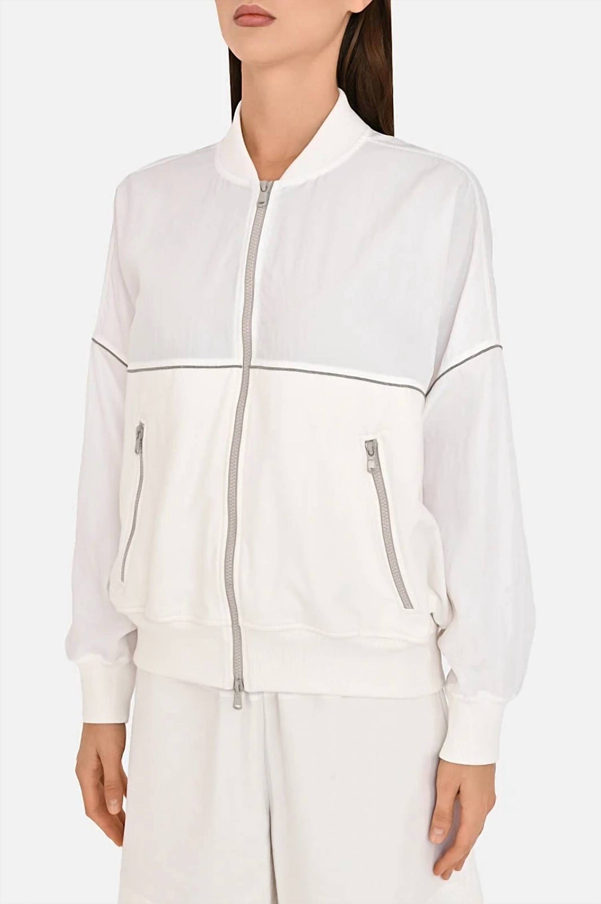 Brunello Cucinelli - Poplin Paneled French Cotton Blend Terry Jacket