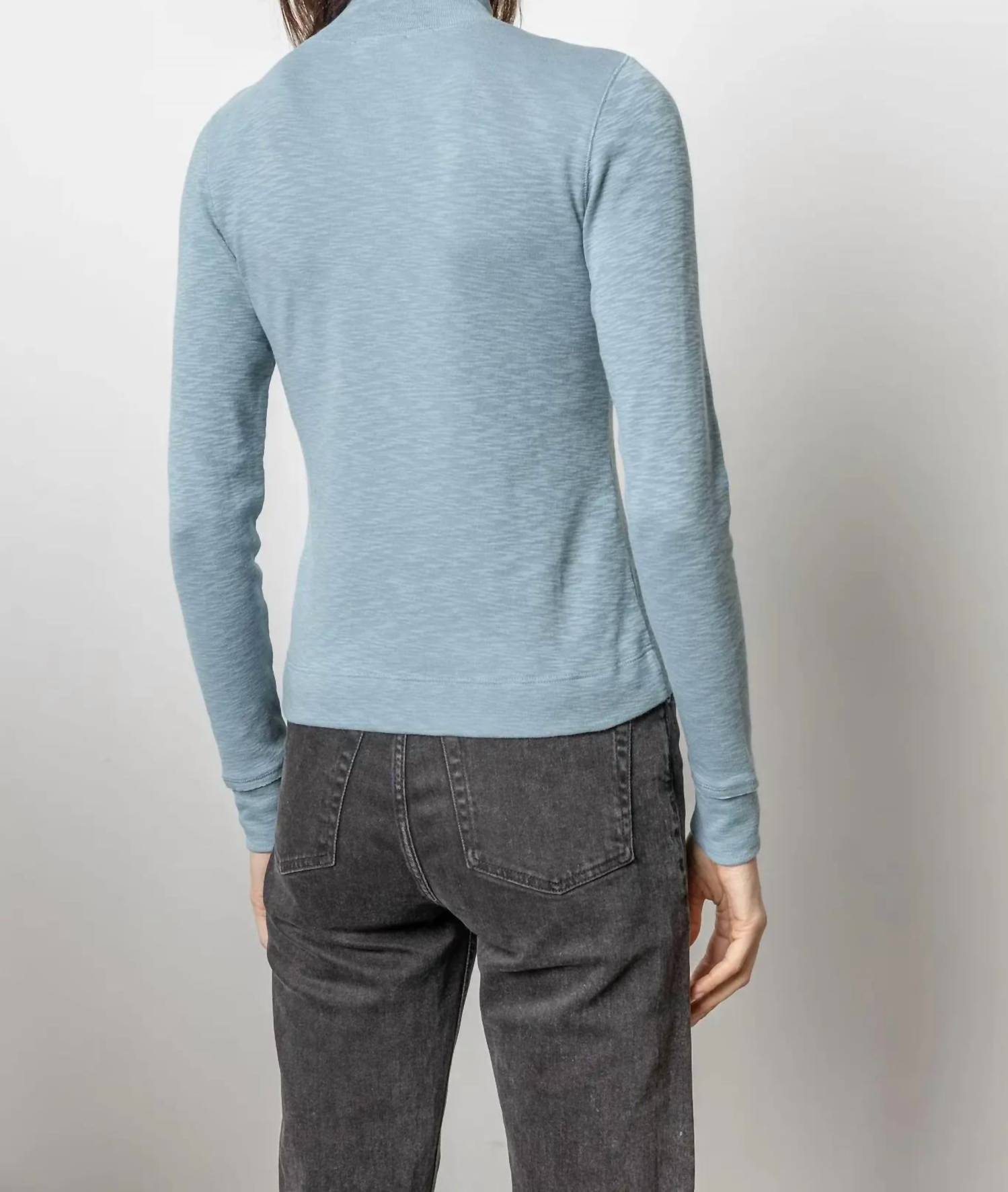 Lilla P - Zip Front Mock Neck Top