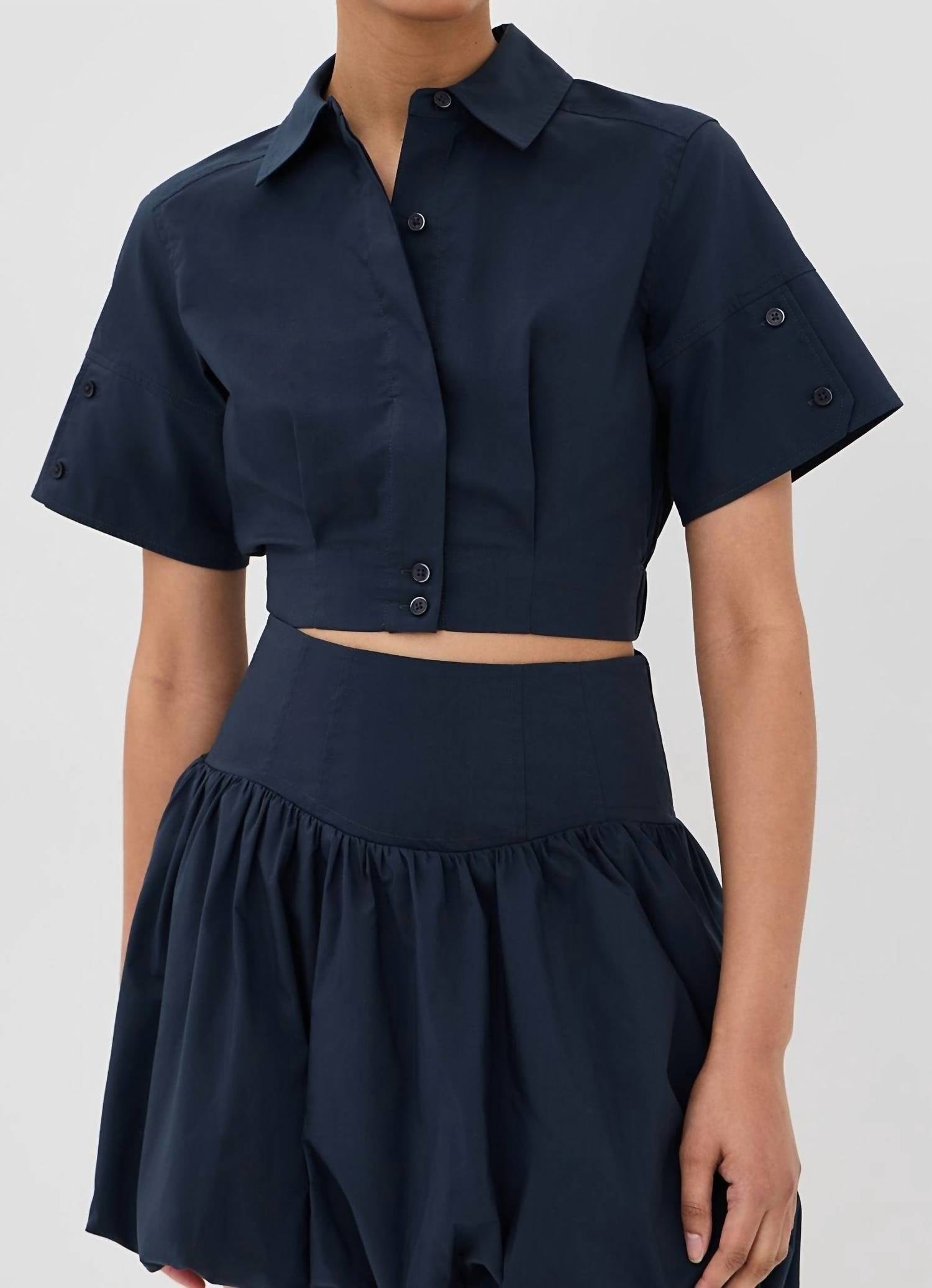 SIMKHAI Sabrina Top in navy - women's shirt