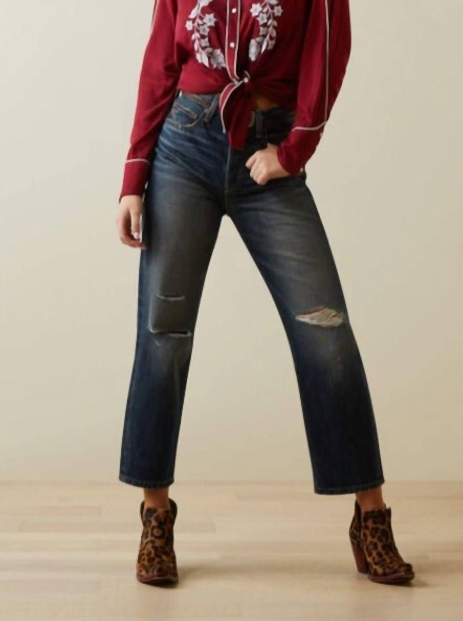 ARIAT Tomboy Ultra High Rise Straight Leg Jeans in bora bora - women's jeans