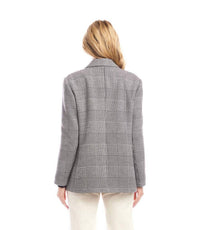 Karen Kane Houndstooth Blazer in black with off white - women's jacket - alternate view