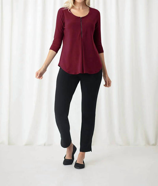 Sympli - 3/4 Sleeves Zest Henley Top