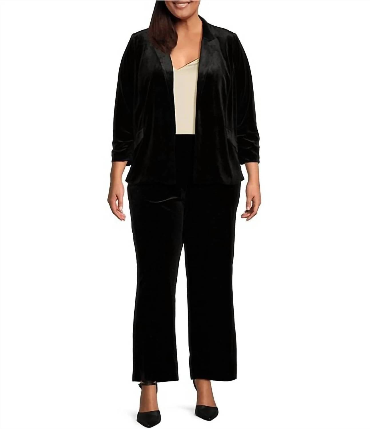 Skies Are Blue - Velvet Wide Leg Pants