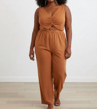 Heyson - Soft Sleeveless Wide-leg Jumpsuit