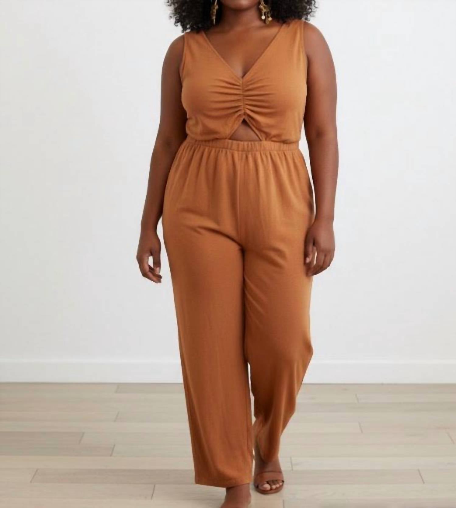 Heyson - Soft Sleeveless Wide-leg Jumpsuit