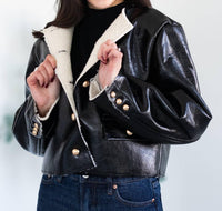 Habitual - Patent Shearling Jacket