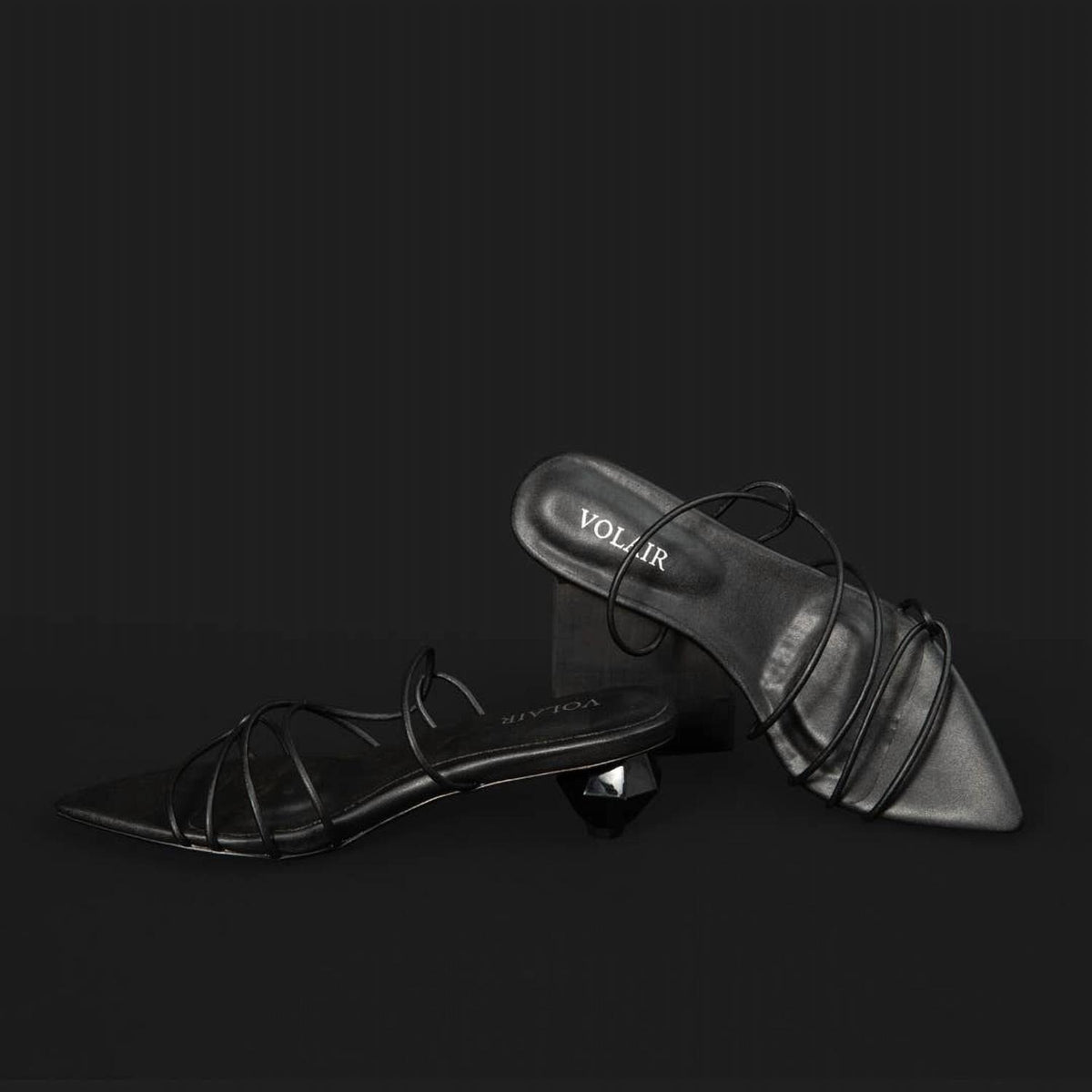 Volair - Women's Vegan Leather Diamond Shaped Sandal Heel