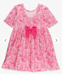Rufflebutts - Girl's Cottontail Toile Short Sleeve Knit Twirl Dress