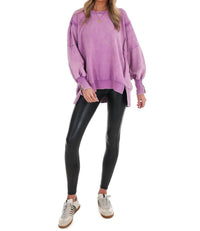 Zenana - Lovely Life Acid Wash Sweatshirt