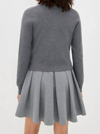 STAUD Milo Long Sleeve Mini Dress in static - women's dress - detail view