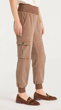 cinq a sept Velour Giles Pant in mocha - women's pants - detail view