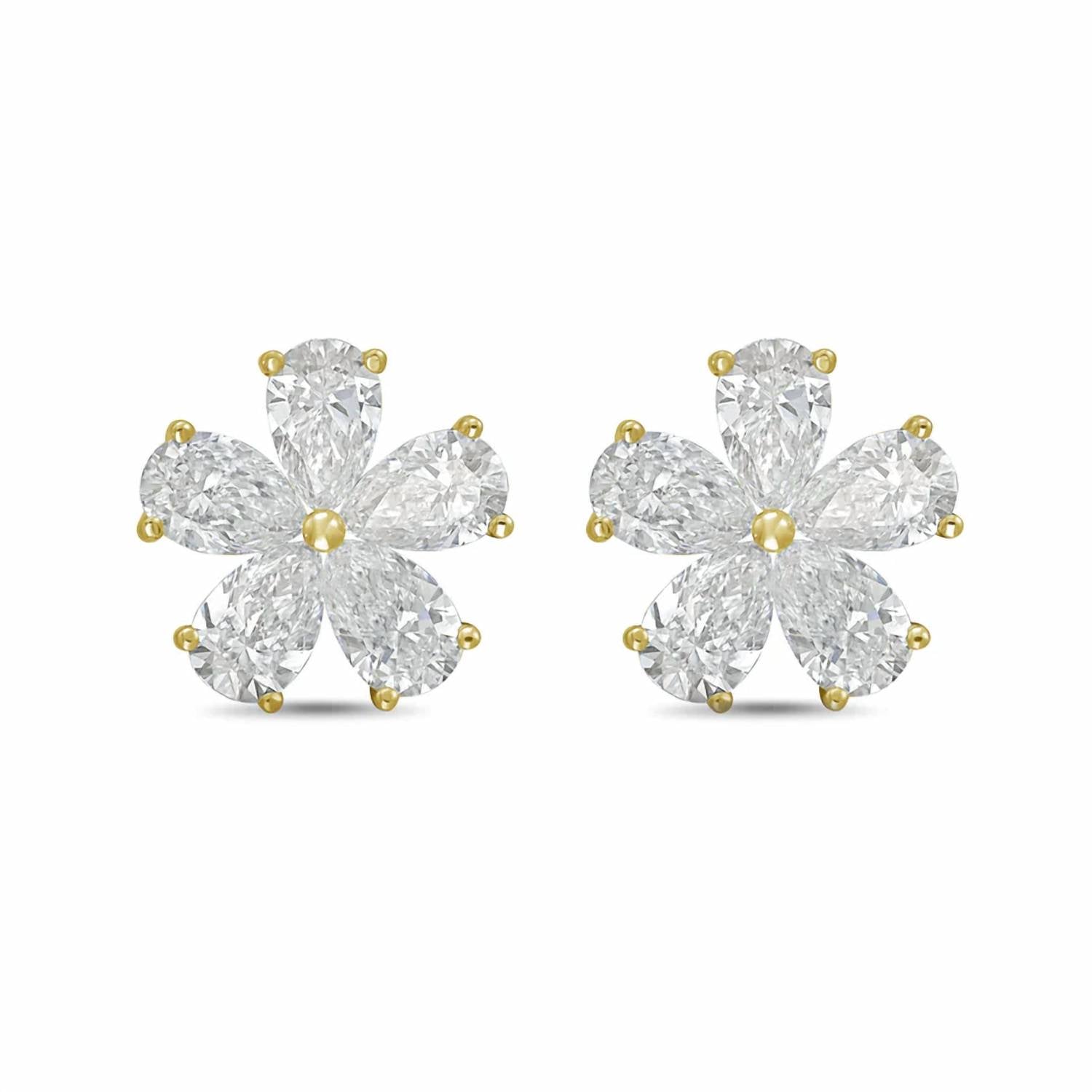 Diana M Jewels - Women's Pear Lab-Grown Diamond Stud Earrings (5.00 Ct TCW) - Statement