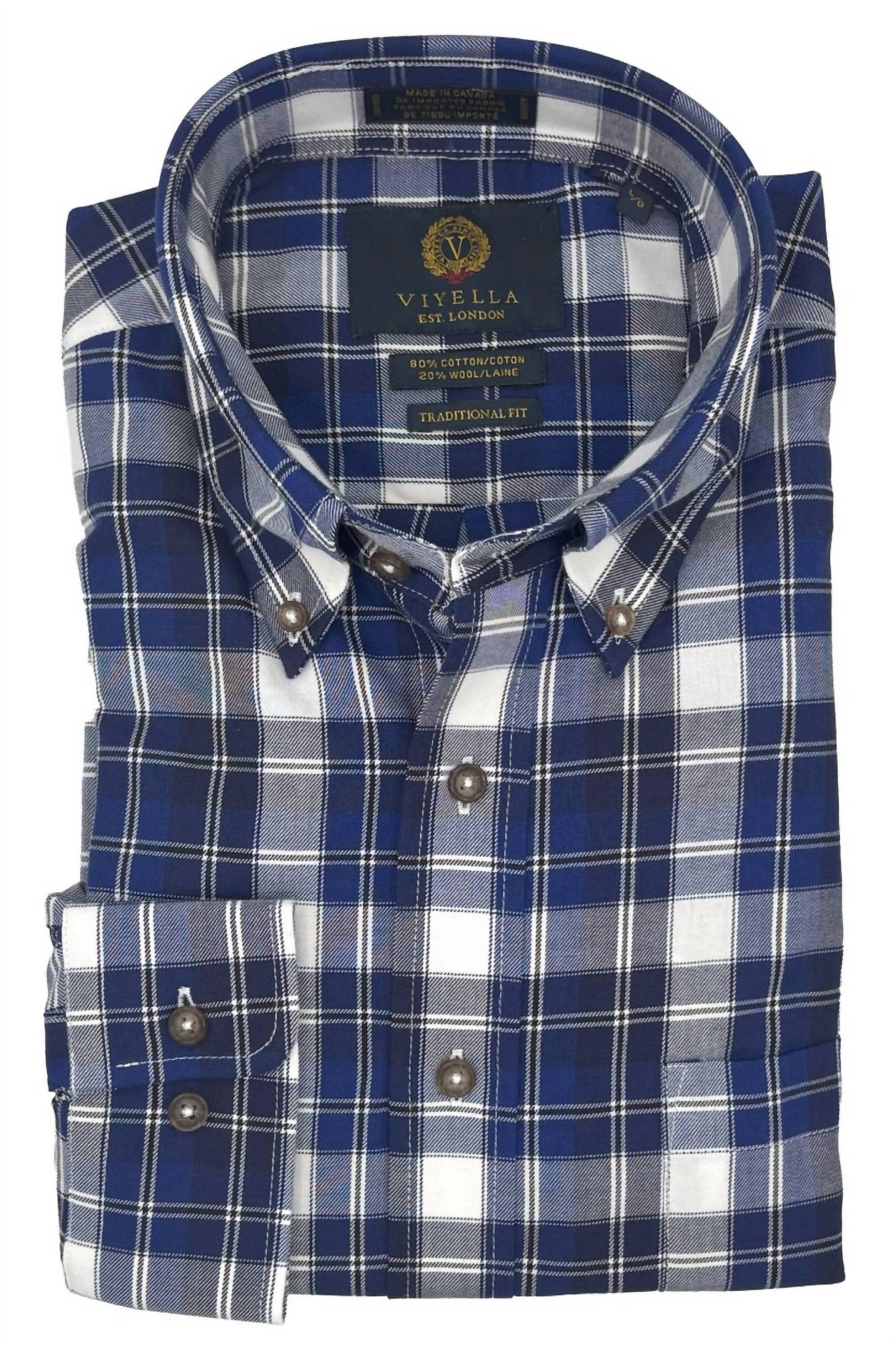 Viyella - Men's Cotton And Wool Blend Button-down Shirt