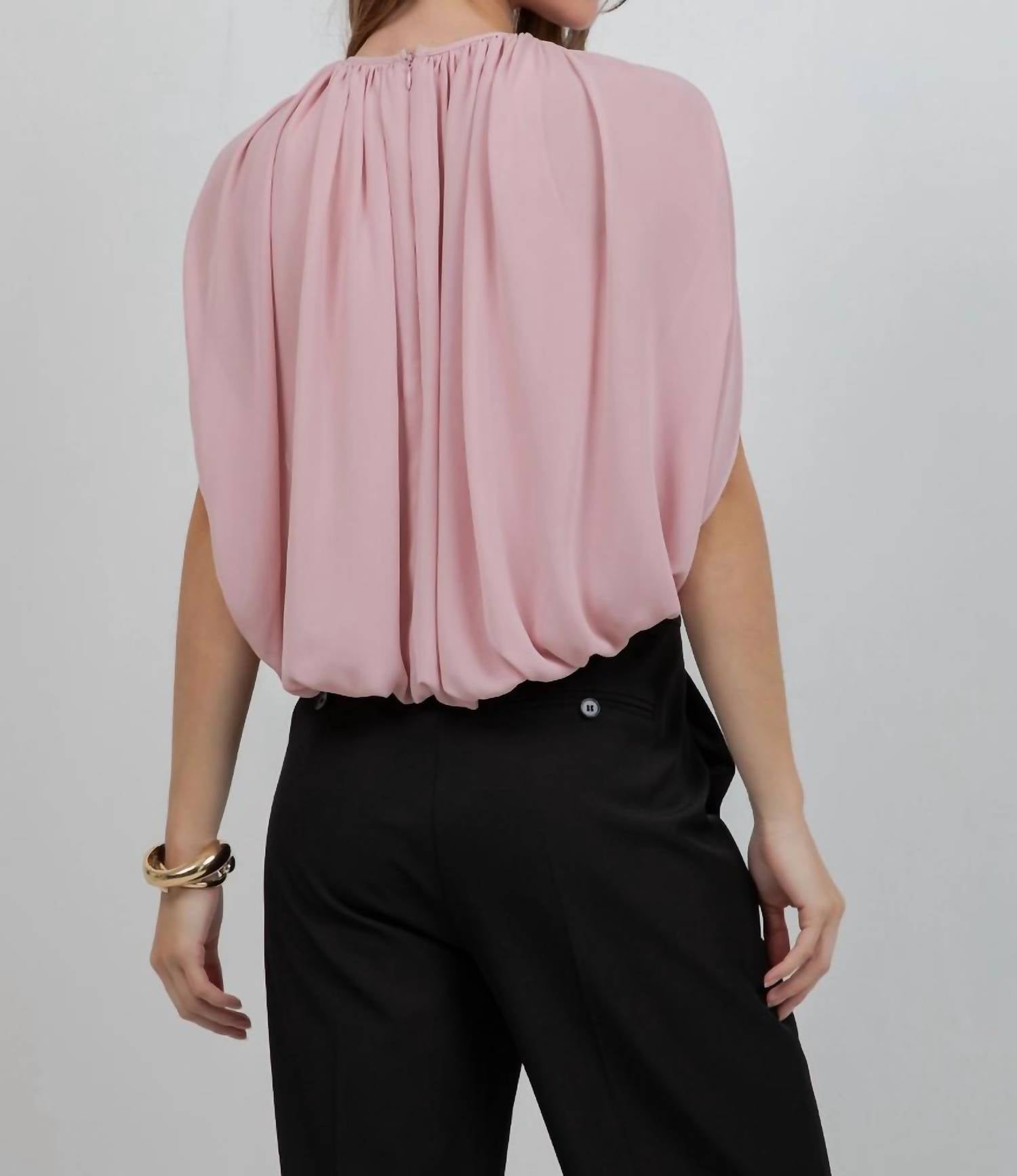 Whiteroom+Cactus - Soft Woven Balloon Top with Cape