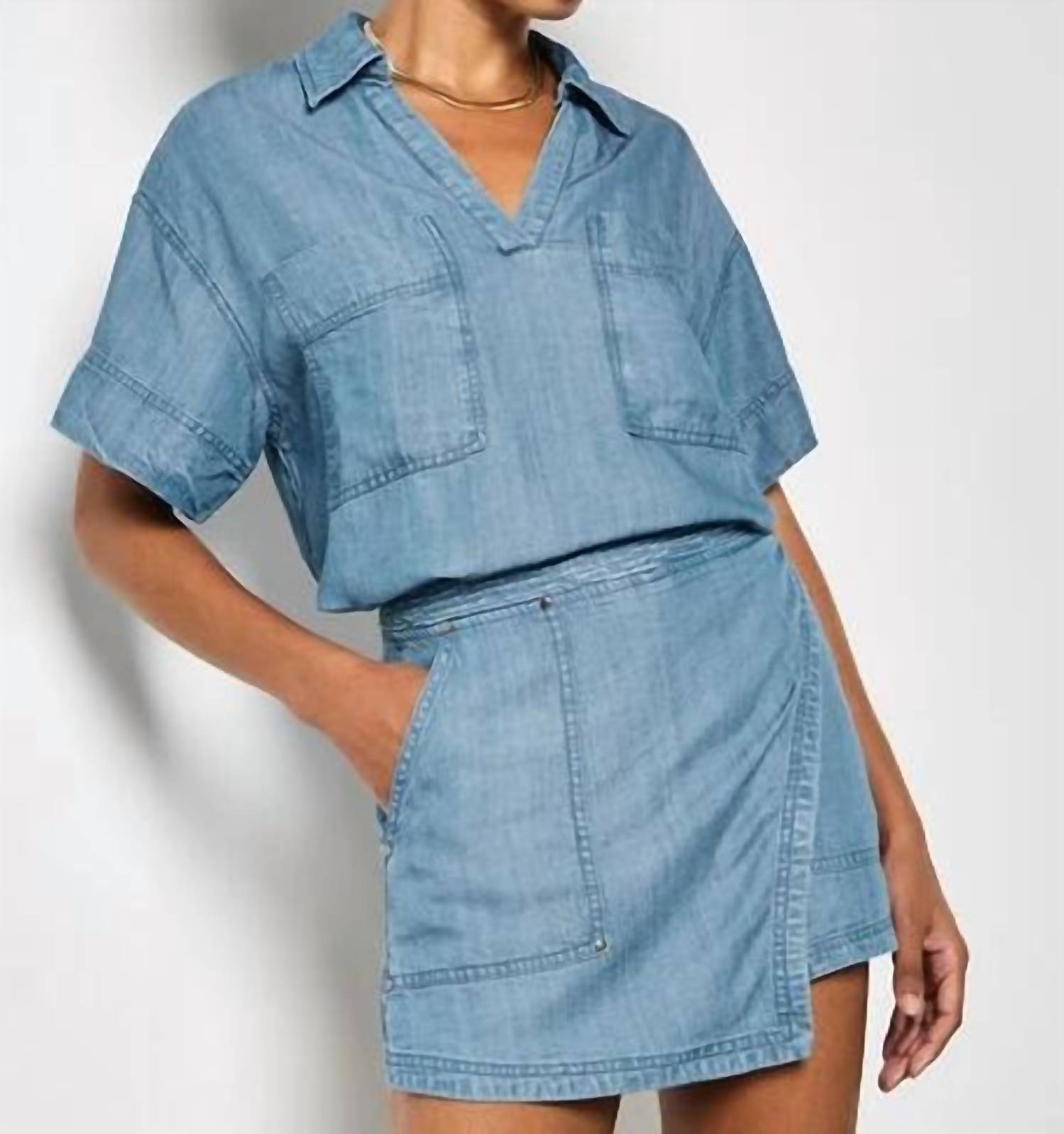 Apricot - Slub Wrap Skort