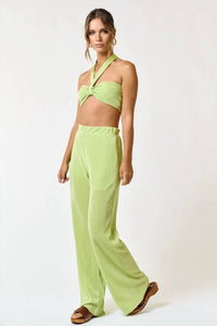 Disco Avenue - Salt And Lime Wide Leg Pants