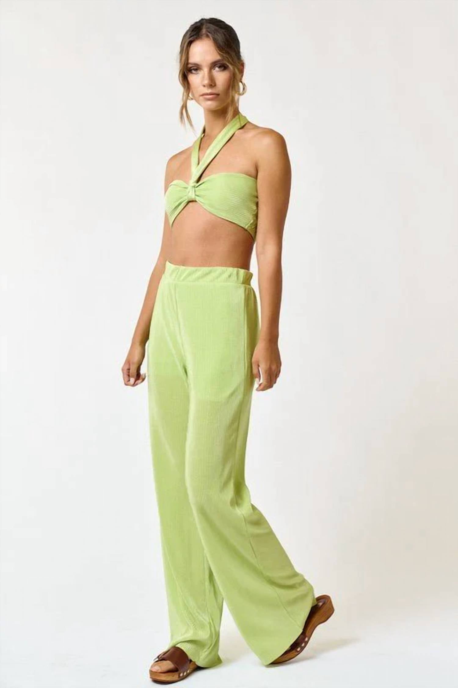 Disco Avenue - Salt And Lime Wide Leg Pants