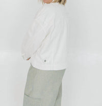 Mikarose Gemma Denim Jacket in white - women's jacket - alternate view