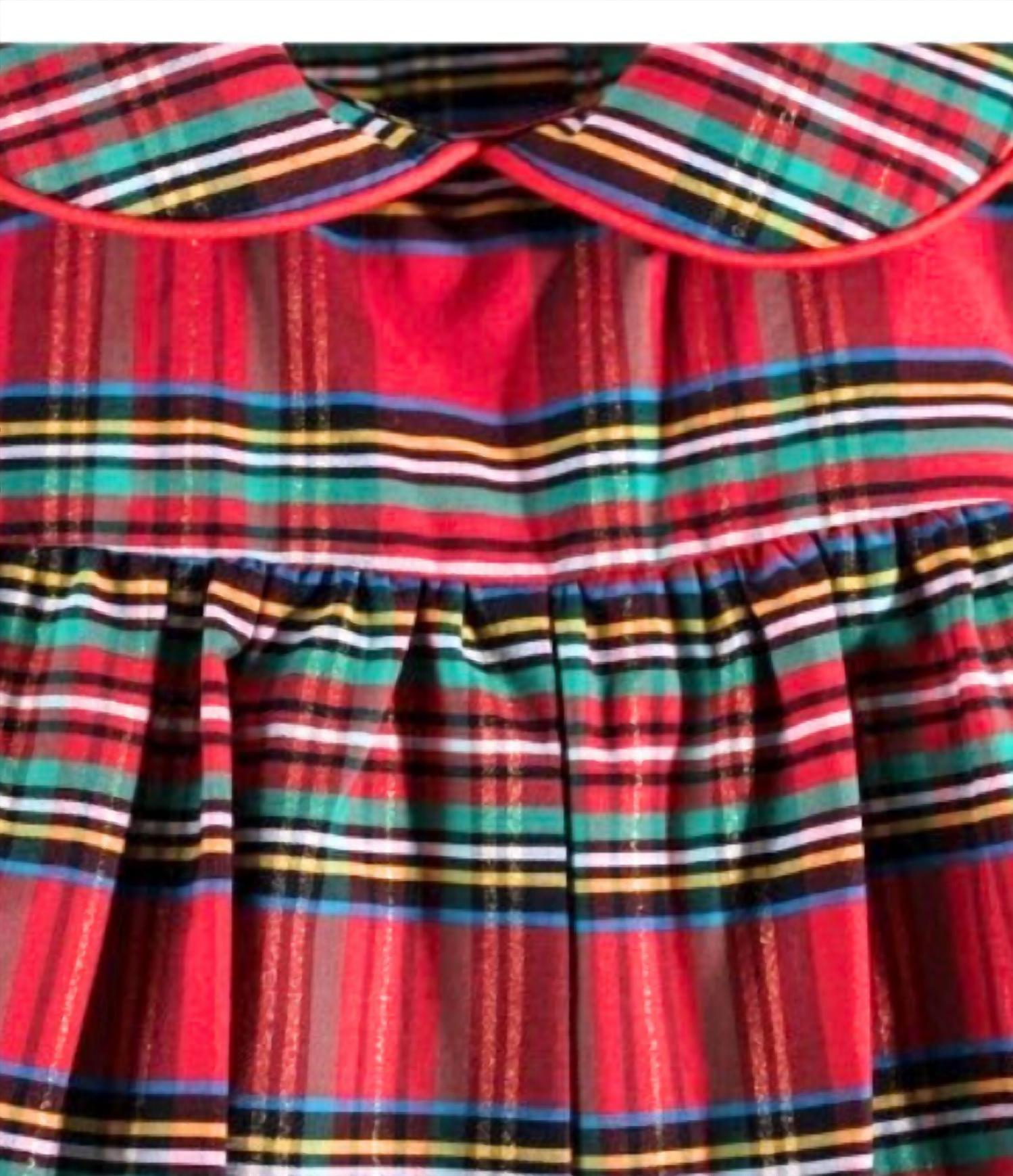 Charming Little One Kid's Tartan Layla Romper in red - kids' item - detail view