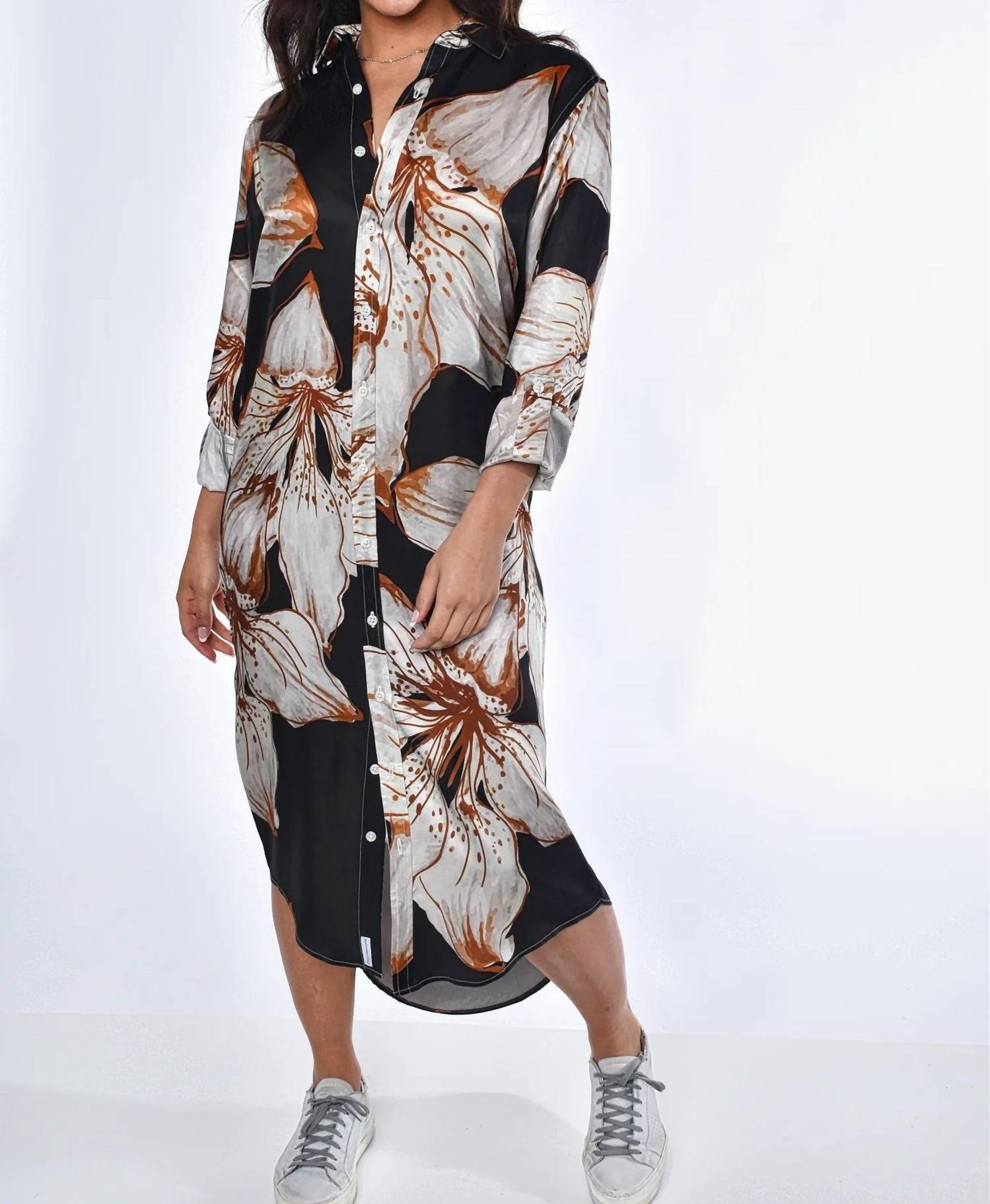Emily Phillips - Big Flower Tencel Midi Dress