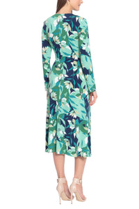 Maggy London - Long Sleeve Floral Midi Dress