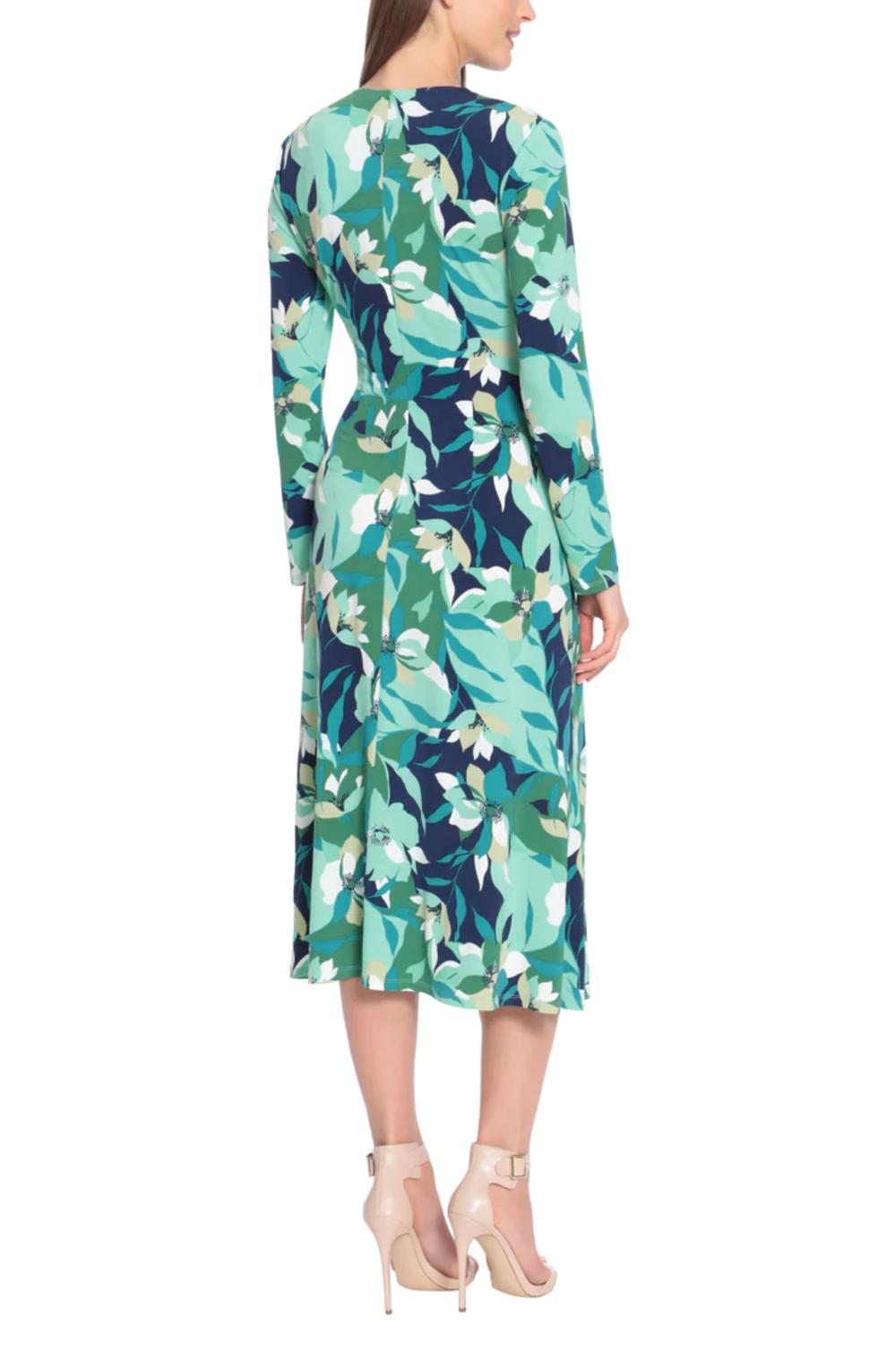 Maggy London - Long Sleeve Floral Midi Dress
