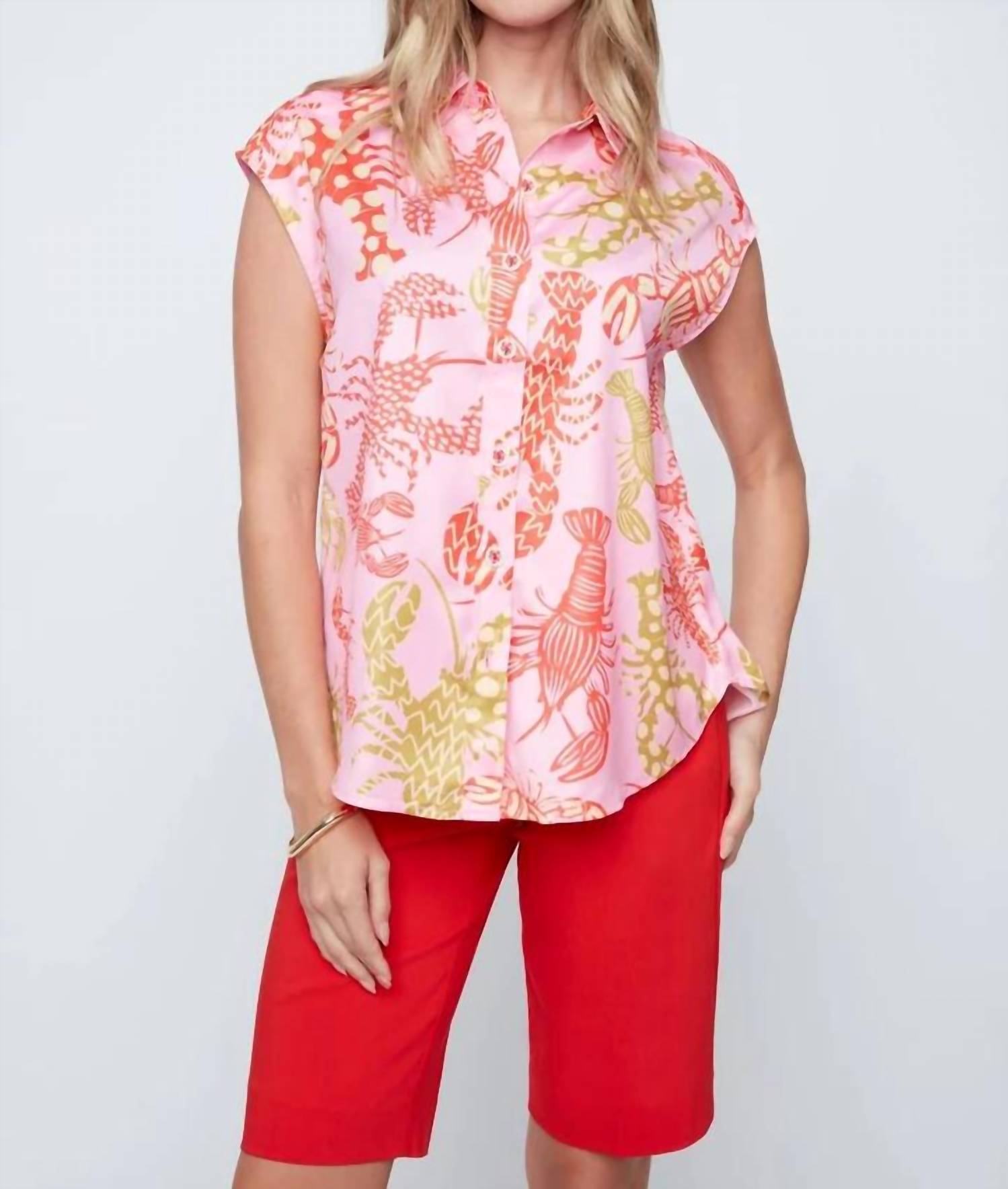 Renuar - Printed Cap Sleeve Top