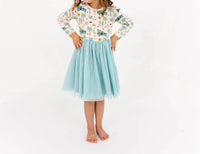 Emerson And Friends - Coastal Christmas Flutter Long Sleeve Tulle Twirl Dress