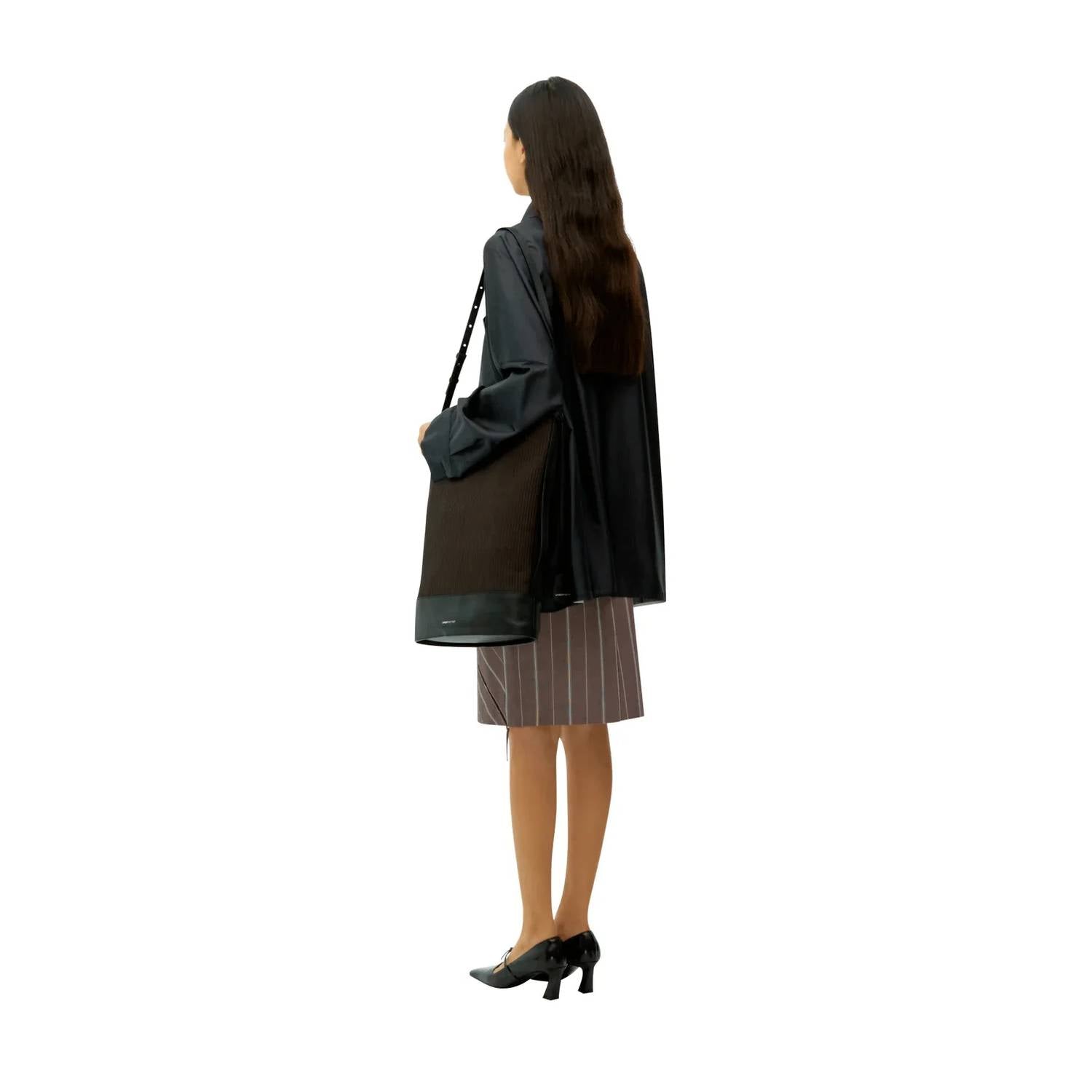 Umber Postpast - Striped Binding Detail Skirt